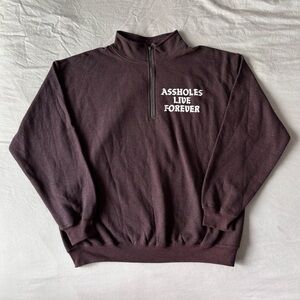Brown quarter zip sweater